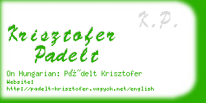 krisztofer padelt business card